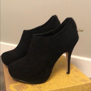 Black suede booties